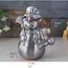 Piggy Bank for Kids,Piggy Bank for Boys Girls and Adult,Decorative Piggy Bank Piggy Bank Cute Snowman Shape Money Jar Zinc Alloy Coin Bank Handmade Metal Money Bank For Kids Boy Girl Adult (silver) mo view 2