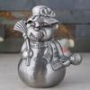 Piggy Bank for Kids,Piggy Bank for Boys Girls and Adult,Decorative Piggy Bank Piggy Bank Cute Snowman Shape Money Jar Zinc Alloy Coin Bank Handmade Metal Money Bank For Kids Boy Girl Adult (silver) mo view 3