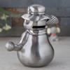Piggy Bank for Kids,Piggy Bank for Boys Girls and Adult,Decorative Piggy Bank Piggy Bank Cute Snowman Shape Money Jar Zinc Alloy Coin Bank Handmade Metal Money Bank For Kids Boy Girl Adult (silver) mo view 4