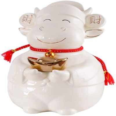 Piggy Bank for Kids,Piggy Bank for Boys Girls and Adult,Decorative Piggy Bank Ceramic Piggy Bank Large Capacity Money Box Children Adult Creative Cute Calf Shape Money Jar Holiday Birthday Gift(Color