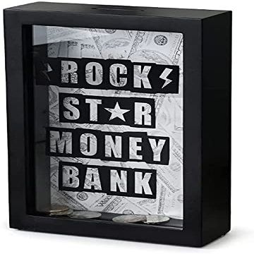 Piggy Bank for Kids,Piggy Bank for Boys Girls and Adult,Money Jar Must Break To Open Money Bank With Clear Glass Black Coin Bank Money Box -Make Your Dreams Happen Saving Bank (Color : Piggy Bank 2pcs