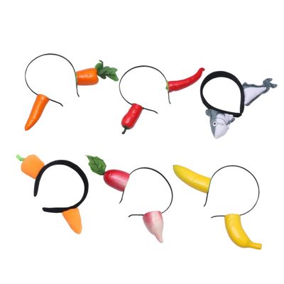 6pcs Carrot Headband Birthday Party Headbands for Kids Hair Hoop Hair Accessories Cosplay Hair Accessory Party Props Hair Band Hair Ties Kids Headdress Child Foam Chili Cute