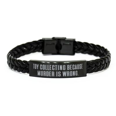 Beautiful Toy Collecting Braided Leather Bracelet, Toy Collecting Because Murder is, for Friends, Present from, for Toy Collecting