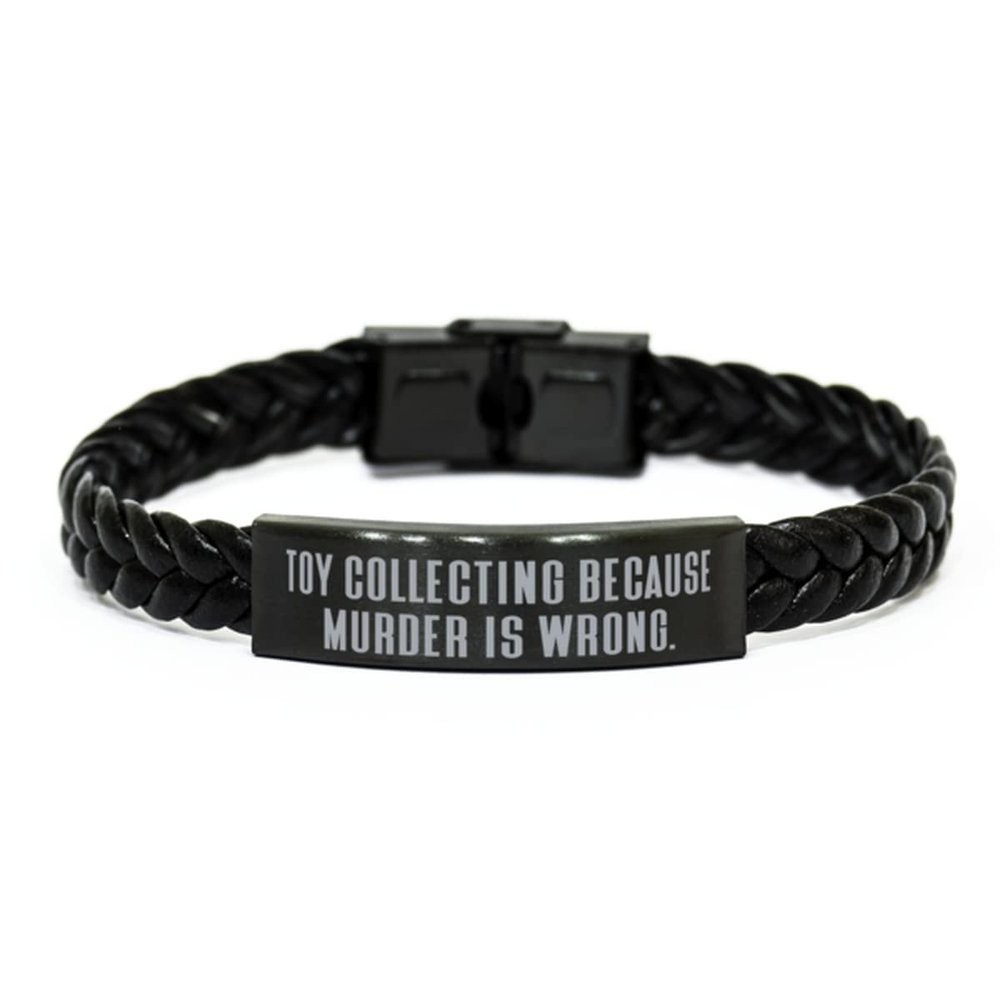 Beautiful Toy Collecting Braided Leather Bracelet, Toy Collecting Because Murder is, for Friends, Present from, for Toy Collecting