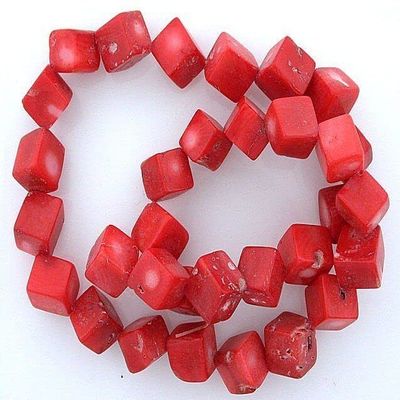 10mm Dice Cube Square Peach Salmon Coral 16 Inch Bead Strand Gemstone cb41
