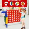 Costzon Giant 4-in-A-Row, Jumbo 4-to-Score Giant Game w/Carrying Bag, Basketball Hoop, 42 Jumbo Rings, Quick-Release Slider, Indoor Outdoor Family Connect Game for Kids & Adults, Backyard Games view 3