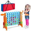 Costzon Giant 4-in-A-Row, Jumbo 4-to-Score Giant Game w/Carrying Bag, Basketball Hoop, 42 Jumbo Rings, Quick-Release Slider, Indoor Outdoor Family Connect Game for Kids & Adults, Backyard Games view 1
