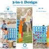 Costzon Giant 4-in-A-Row, Jumbo 4-to-Score Giant Game w/Carrying Bag, Basketball Hoop, 42 Jumbo Rings, Quick-Release Slider, Indoor Outdoor Family Connect Game for Kids & Adults, Backyard Games view 2