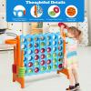 Costzon Giant 4-in-A-Row, Jumbo 4-to-Score Giant Game w/Carrying Bag, Basketball Hoop, 42 Jumbo Rings, Quick-Release Slider, Indoor Outdoor Family Connect Game for Kids & Adults, Backyard Games view 3