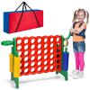 Costzon Giant 4-in-A-Row, Jumbo 4-to-Score Giant Game w/Carrying Bag, Basketball Hoop, 42 Jumbo Rings, Quick-Release Slider, Indoor Outdoor Family Connect Game for Kids & Adults, Backyard Games view 1