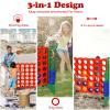 Costzon Giant 4-in-A-Row, Jumbo 4-to-Score Giant Game w/Carrying Bag, Basketball Hoop, 42 Jumbo Rings, Quick-Release Slider, Indoor Outdoor Family Connect Game for Kids & Adults, Backyard Games view 2