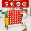 Costzon Giant 4-in-A-Row, Jumbo 4-to-Score Giant Game w/Carrying Bag, Basketball Hoop, 42 Jumbo Rings, Quick-Release Slider, Indoor Outdoor Family Connect Game for Kids & Adults, Backyard Games view 3