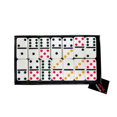 OMURA Games | Dominoes Double 6 Jumbo w/Color Dots