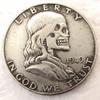 Rare US United States 1949 Franklin Half Dollar Skull Zombie Skeleton Silver Color Restrike Coin. Explore Now! view 1