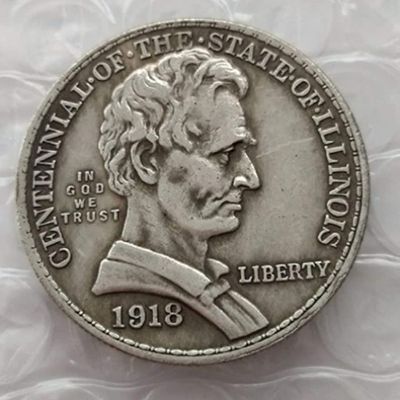 Rare 1918 American USA United States Lincoln Half Dollar Restrike Cool Coin. Explore Now!