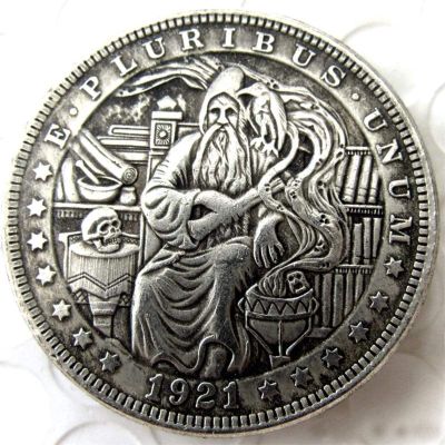 Rare US United States 1921 Wizard Morgan Dollar Restrike Silver Color Coin. Explore Now!
