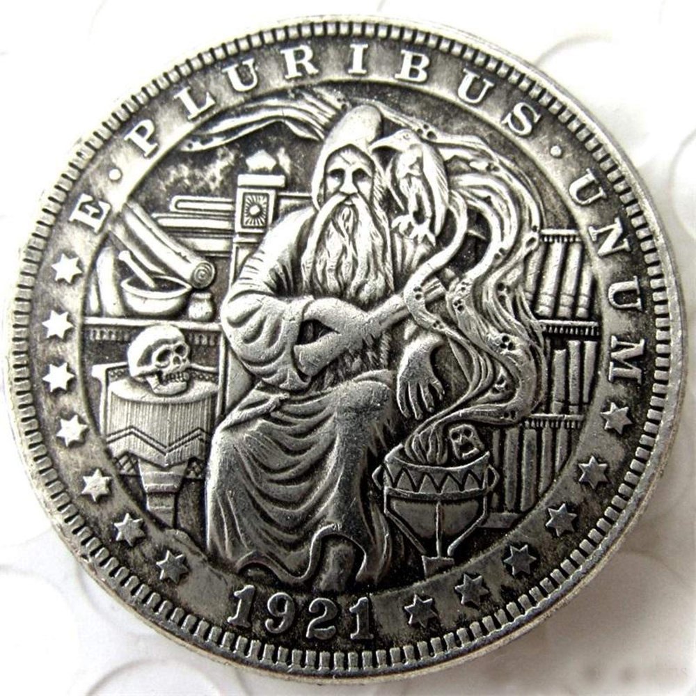 Rare US United States 1921 Wizard Morgan Dollar Restrike Silver Color Coin. Explore Now!