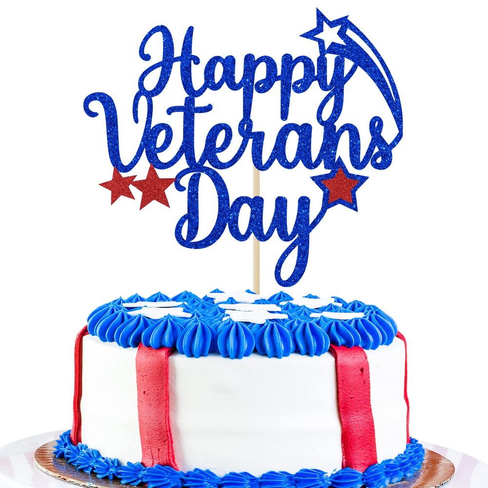 Happy Veterans Day Cake Topper, Thank You Veterans Free and Brave, Patriotic Soldier Veterans Day Army Party Decorations, We are So Proud of you, Presidents Memorial Independence Day Decorations