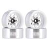 INJORA 1.0 Beadlock Wheel Stamped Steel Beadlock Deep Dish 1.0" Wheels for Axial SCX24 Gladiator Deadbolt Bronco C10 JLU Upgrade Parts(White) view 1