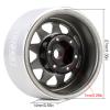 INJORA 1.0 Beadlock Wheel Stamped Steel Beadlock Deep Dish 1.0" Wheels for 1/18 TRX4M Axial AX24 SCX24 Gladiator Deadbolt Bronco C10 JLU Upgrade Parts(Grey) view 3