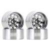 INJORA 1.0 Beadlock Wheel Stamped Steel Beadlock Deep Dish 1.0" Wheels for Axial SCX24 Gladiator Deadbolt Bronco C10 JLU Upgrade Parts(Silver) view 1