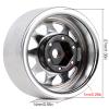 INJORA 1.0 Beadlock Wheel Stamped Steel Beadlock Deep Dish 1.0" Wheels for Axial SCX24 Gladiator Deadbolt Bronco C10 JLU Upgrade Parts(Silver) view 3