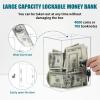 ETPlanet Clear Acrylic Piggy Bank for Adults Kids, Large and Sturdy Money Saving Jar for Cash Coin with Key Change jar, Saving Box for Wedding, Birthday, New Year Gifts and Fun (Clear) view 3