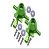 1Pr Upgrades Aluminum Front Knuckle Arm with Tamiya Tt02 Rc Cars by GPM (Green) view 1