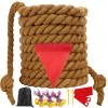 Outdoor Games Tug a War Rope 40FT for Kids and Adult, Field Day Family Reunion Outside Yard Backyard Lawn Picnic Carnival Fun Easter Games Tug of War for Birthday Party, Team Building,Brown view 1