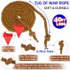 Outdoor Games Tug a War Rope 40FT for Kids and Adult, Field Day Family Reunion Outside Yard Backyard Lawn Picnic Carnival Fun Easter Games Tug of War for Birthday Party, Team Building,Brown view 3