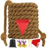 Outdoor Games Tug of War Rope for Kids and Adults, Field Day Family Reunion Birthday Party Games, Camping Picnic Games, Outside Yard Lawn Carnival Game, Fun for Team Building Activities, 20FT, Brown view 1