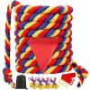 Tug of War Rope 60FT Outdoor Yard Games for Kids and Adults, Field Day Family Reunion Birthday Party Games,Carnival Game, Outside Backyard Lawn Yard Games Fun for Team Building Activities, Tricolor view 1