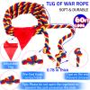 Tug of War Rope 60FT Outdoor Yard Games for Kids and Adults, Field Day Family Reunion Birthday Party Games,Carnival Game, Outside Backyard Lawn Yard Games Fun for Team Building Activities, Tricolor view 2