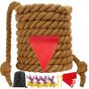 WYRJXYB Field Day Tug a War Rope Games 60FT for Kids and Adult, Outdoor Outside Activities Carnival Easter Games for Kids Family Reunion Birthday Party Lawn Picnic Yard Game for Team Building, Brown view 1
