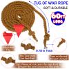 WYRJXYB Field Day Tug a War Rope Games 60FT for Kids and Adult, Outdoor Outside Activities Carnival Easter Games for Kids Family Reunion Birthday Party Lawn Picnic Yard Game for Team Building, Brown view 3