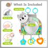 Koty Infant Car Seat Toy - Kick and Play Activity Center with Mirror, Teether and Crinkle Paper, Fun Travel Baby Toy for Rear Car Seat, Easier Drive with Newborns, Babies view 4