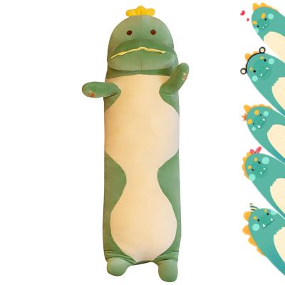 Rexinc 29.53'' Dinosaur Plush Pillow Toy Dinosaur Stuffed Animal Sleeping Pillow Cute Cartoon Soft Long Body Pillow Gift for Kids (Green)
