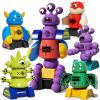 TEMI Magnet Robot Toy for Kids 3-5 Years Old - Monster Magnet Toys Stacking Transform Toys with Storage Box, Set for Boys Age 3 4 5 6 7 Years Old Boys, Christmas and Birthday Gifts view 1