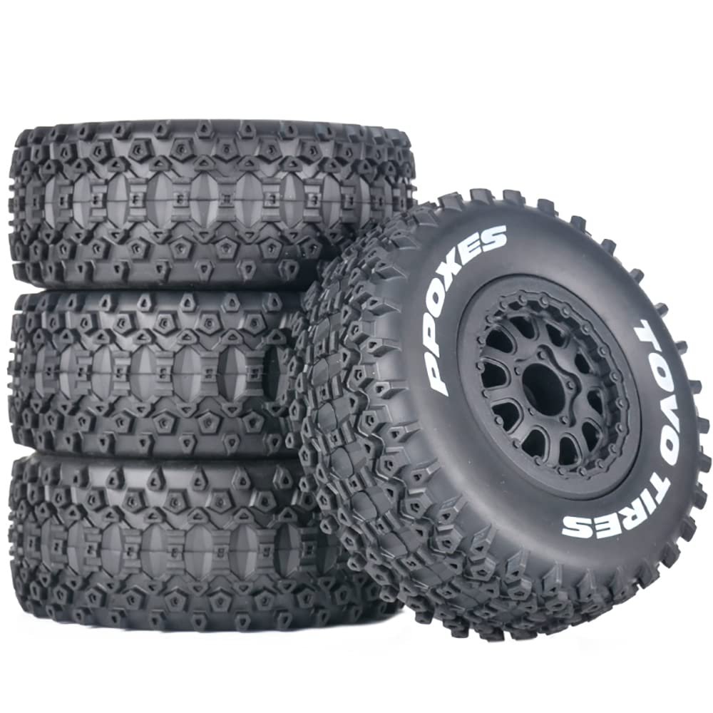 1/10 RC Remote Control Model car Short Card Flat Ground RV wear-Resistant Racing Tires Modified and Upgraded Compatible with ARRMA DHK Slash Thunder Magic C