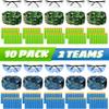 Party Supplies Compatible for Nerf - 10 Kids Pack Boys Birthday Party Guns War Decorations,Face Mask Glasses 200 Foam Bullets Darts for Two Teams Toy for Kids Boys Girls view 1