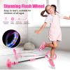 Chridark Ankle Skip Ball for Kids - Foldable Flash Wheel Skip Ball, Outside Game Toys for Kids & Adults, Gift for Boys & Girls Age 5 6 7 8 9 10 Years Old, Pink view 3