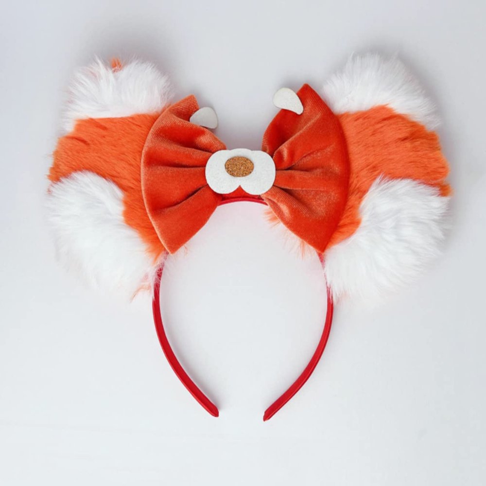 Atvscay Turn Red Panda Costume Headbands FurryTurn Red Panda Ear Headband Party Decoration For Halloween Girls & Boys (Hairy)