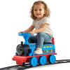 JOYLDIAS Ride On Train with 16pcs Curved Tracks, 6V Electric Ride On Toy Trains with Lights, Horns, Storage, Retractable Foot Pedals, Gift for Toddlers Under 39 inches, Blue view 1