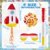 Space Piatas for Birthday Party Rocket Piata with Stick, Blindfold, Confetti for Adults Birthday Baby Shower Party Supplies view 2