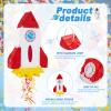 Space Piatas for Birthday Party Rocket Piata with Stick, Blindfold, Confetti for Adults Birthday Baby Shower Party Supplies view 3
