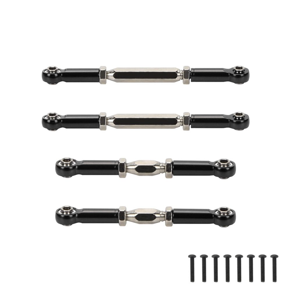 RCAWD 4X UDR Upgrades Linkage Parts Aluminum Alloy&Steel Linkage, Sway Bar, Front Rear (Assembled with Hollow Balls) for 1/7 Traxxas UDR Unlimited Desert Racer 85086-4(Black)