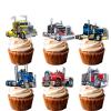 18pcs Glitter Truck Car Dessert Cupcake Topper Transportation Vehicle Theme Decor Supplies Baby Shower Boy Girl Happy Birthday Party Decorations view 1