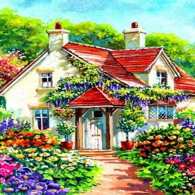 1000 Pieces Jigsaw Puzzle for Adults, Garden House Wooden Jigsaw Puzzle, Exercise Memory Relieve Stress Game Jigsaw Puzzle Family Activities Decompression Gifts