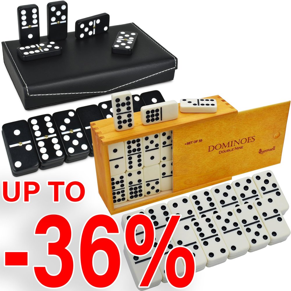 Queensell Dominoes Double 9 + Dominoes Double 6