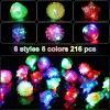 Vinsot 108 Pcs Mardi Gras Light up Rings Party Favors LED Flashing Jelly Rings Bumpy Glow in The Dark Rubber Light Neon Rave Gift for Carnival Birthday, Goodie Bags Stuffers, Prizes view 3